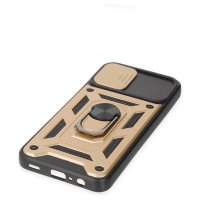 Newface Samsung Galaxy A03 Kılıf Pars Lens Yüzüklü Silikon - Gold