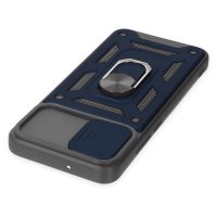 Newface Samsung Galaxy A03 Kılıf Pars Lens Yüzüklü Silikon - Lacivert