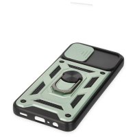 Newface Samsung Galaxy A03 Kılıf Pars Lens Yüzüklü Silikon - Yeşil