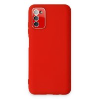 Newface Samsung Galaxy A03S Kılıf Lansman Glass Kapak - Kırmızı