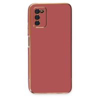 Newface Samsung Galaxy A03S Kılıf Volet Silikon - Kırmızı