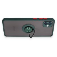 Newface Samsung Galaxy A04 Kılıf Montreal Yüzüklü Silikon Kapak - Yeşil