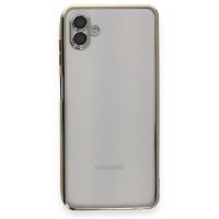 Newface Samsung Galaxy A04 Kılıf Razer Lensli Silikon - Gold