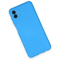 Newface Samsung Galaxy A04E Kılıf Nano içi Kadife Silikon - Mavi