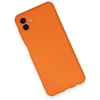 Newface Samsung Galaxy A04E Kılıf Nano içi Kadife Silikon - Turuncu