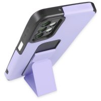 Newface Samsung Galaxy A04S Kılıf Mega Standlı Silikon - Lila