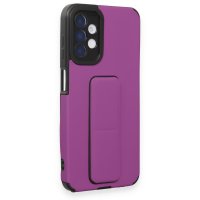 Newface Samsung Galaxy A04S Kılıf Mega Standlı Silikon - Mor