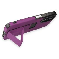 Newface Samsung Galaxy A04S Kılıf Mega Standlı Silikon - Mor