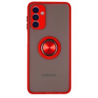 Newface Samsung Galaxy A04S Kılıf Montreal Yüzüklü Silikon Kapak - Kırmızı