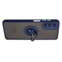 Newface Samsung Galaxy A04S Kılıf Montreal Yüzüklü Silikon Kapak - Lacivert