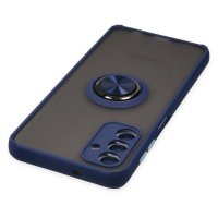 Newface Samsung Galaxy A04S Kılıf Montreal Yüzüklü Silikon Kapak - Lacivert