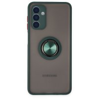 Newface Samsung Galaxy A04S Kılıf Montreal Yüzüklü Silikon Kapak - Yeşil