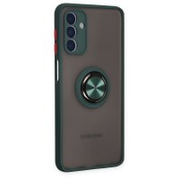 Newface Samsung Galaxy A04S Kılıf Montreal Yüzüklü Silikon Kapak - Yeşil