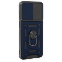 Newface Samsung Galaxy A04S Kılıf Pars Lens Yüzüklü Silikon - Lacivert