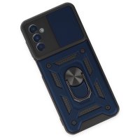 Newface Samsung Galaxy A04S Kılıf Pars Lens Yüzüklü Silikon - Lacivert