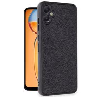Newface Samsung Galaxy A06 Kılıf Aras Deri Kapak - Siyah