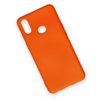 Newface Samsung Galaxy A10S Kılıf Nano içi Kadife Silikon - Turuncu