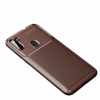 Newface Samsung Galaxy A11 Kılıf Focus Karbon Silikon - Kahverengi