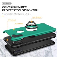 Newface Samsung Galaxy A11 Kılıf Elit Yüzüklü Kapak - Yeşil