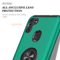 Newface Samsung Galaxy A11 Kılıf Elit Yüzüklü Kapak - Yeşil