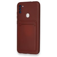 Newface Samsung Galaxy A11 Kılıf Kelvin Kartvizitli Silikon - Bordo