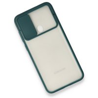 Newface Samsung Galaxy A11 Kılıf Palm Buzlu Kamera Sürgülü Silikon - Yeşil
