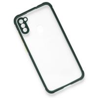 Newface Samsung Galaxy M11 Kılıf Miami Şeffaf Silikon - Koyu Yeşil