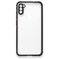 Newface Samsung Galaxy M11 Kılıf Miami Şeffaf Silikon - Siyah