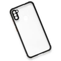 Newface Samsung Galaxy M11 Kılıf Miami Şeffaf Silikon - Siyah