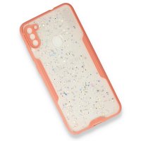 Newface Samsung Galaxy A11 Kılıf Platin Simli Silikon - Pembe