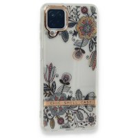 Newface Samsung Galaxy A12 Kılıf Çiçekli Silikon - Siyah