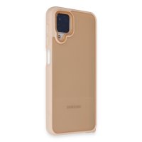 Newface Samsung Galaxy A12 Kılıf Elegant Kapak - Pudra