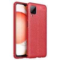 Newface Samsung Galaxy M12 Kılıf Focus Derili Silikon - Kırmızı