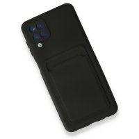 Newface Samsung Galaxy A12 Kılıf Kelvin Kartvizitli Silikon - Siyah