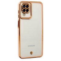 Newface Samsung Galaxy A12 Kılıf Liva Lens Silikon - Rose