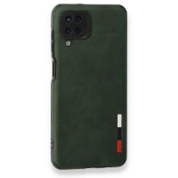 Newface Samsung Galaxy A12 Kılıf Loop Deri Silikon - Yeşil