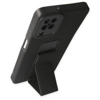 Newface Samsung Galaxy A12 Kılıf Mega Standlı Silikon - Siyah