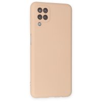 Newface Samsung Galaxy A12 Kılıf Nano içi Kadife Silikon - Pudra