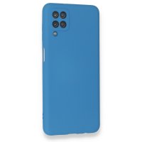 Newface Samsung Galaxy A12 Kılıf Nano içi Kadife Silikon - Mavi
