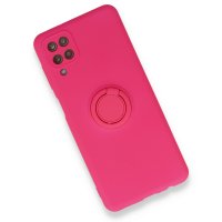 Newface Samsung Galaxy A12 Kılıf Viktor Yüzüklü Silikon - Pembe