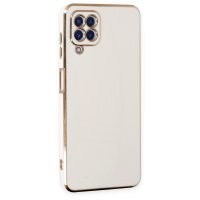 Newface Samsung Galaxy A12 Kılıf Volet Silikon - Beyaz