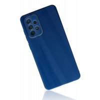 Newface Samsung Galaxy A13 4G Kılıf Glass Kapak - Mavi