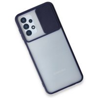 Newface Samsung Galaxy A13 4G Kılıf Palm Buzlu Kamera Sürgülü Silikon - Lacivert