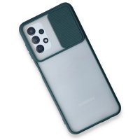 Newface Samsung Galaxy A13 4G Kılıf Palm Buzlu Kamera Sürgülü Silikon - Yeşil