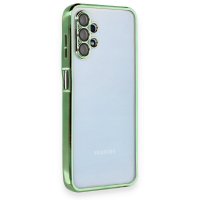 Newface Samsung Galaxy A13 4G Kılıf Razer Lensli Silikon - Yeşil