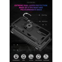 Newface Samsung Galaxy A13 4G Kılıf Sofya Yüzüklü Silikon Kapak - Siyah