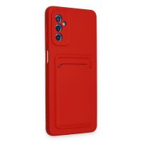 Newface Samsung Galaxy A14 4G Kılıf Kelvin Kartvizitli Silikon - Kırmızı