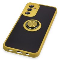 Newface Samsung Galaxy A14 4G Kılıf Montreal Yüzüklü Silikon Kapak - Sarı