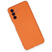Newface Samsung Galaxy A14 4G Kılıf Nano içi Kadife Silikon - Turuncu