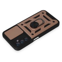 Newface Samsung Galaxy A14 4G Kılıf Pars Lens Yüzüklü Silikon - Rose Gold